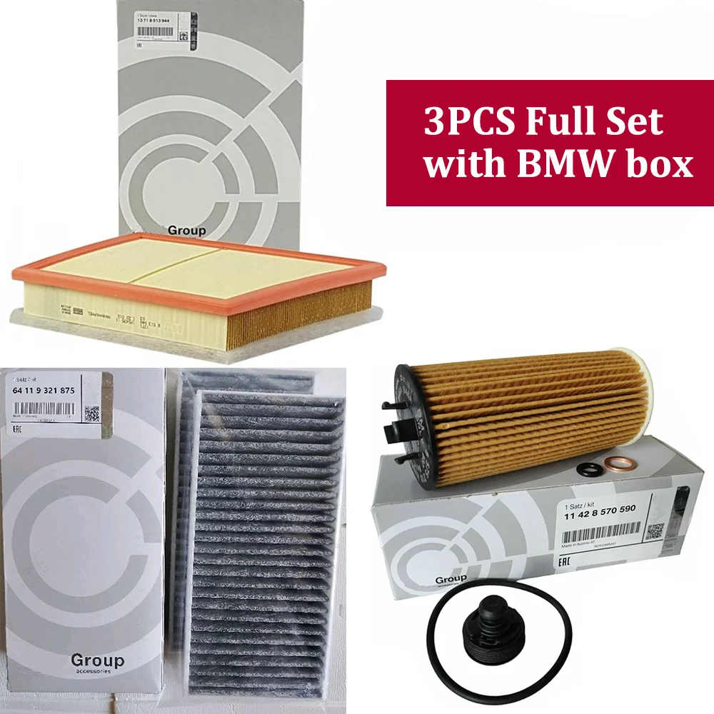 

Для BMW MINI Cooper салонный фильтр 64119321875 64119321876 масляный фильтр 11428570590 11428575210 воздушный фильтр 13718513944 13717619267