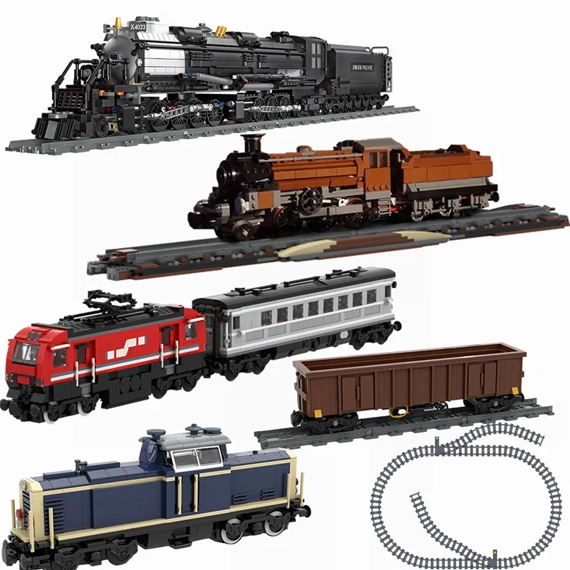 BuildMoc City высокотехнологичный большой мальчик Электрический поезд V100 локомотив