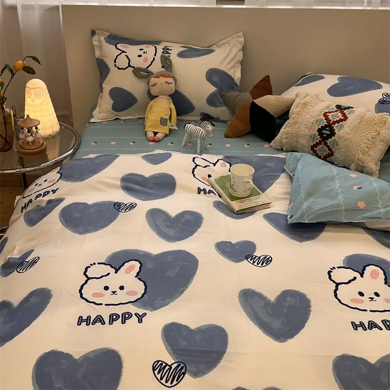 

Strawberry Bedding Set Kawaii with Duvet Cover Flat Sheet Pillowcases No Filling Kids Queen Full Size Boys Girls Bed Linen