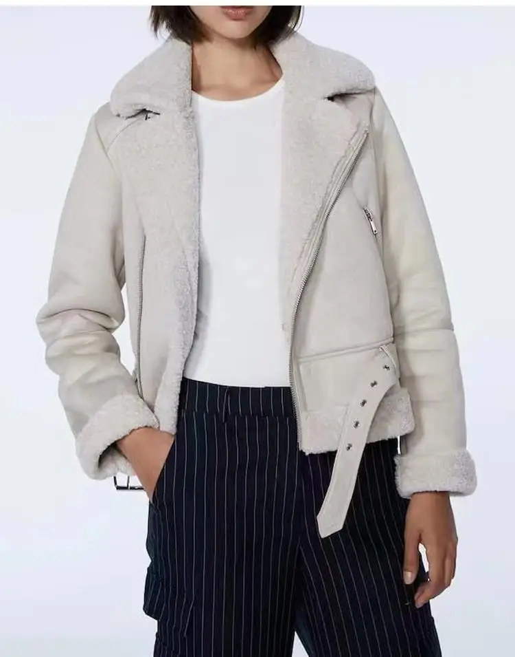 Autumn and Winter New Womens Coat Casual Fur Integrated Lamb Fleece Double-sided Warm Lapel Jacket for Women