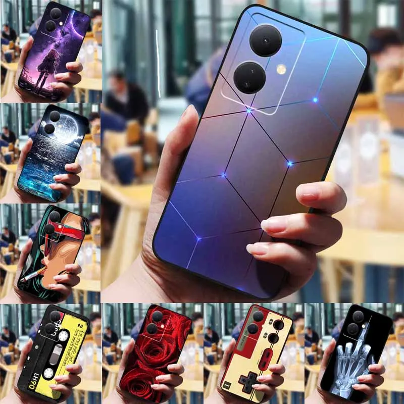 Черный силиконовый мягкий чехол-накладка для Vivo V29 Lite Y78 Plus