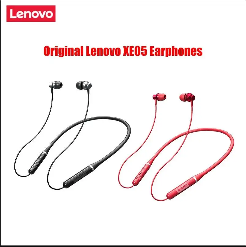 Оригинальные Bluetooth-наушники Lenovo XE05, беспроводные наушники, стерео наушники с шейным ободом, IPX5 водонепроницаемая Спортивная гарнитура с микрофоном, Hi-Fi