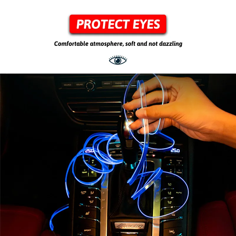 

Car Interior Decorative Lamps Strips Dashboard Console For BMW Benz Dodge Mazda Lexus Alpha Tesla Maserati LED Ambient Lights