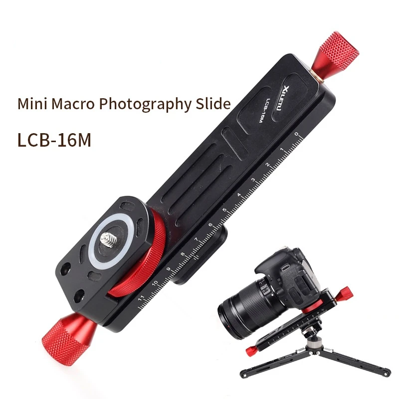 

XILETU LCB-16M Mini Macro Photography Rail Slider Tabletop Portable Slide for Camera Macro Time-lapse Photography ARCA SWISS