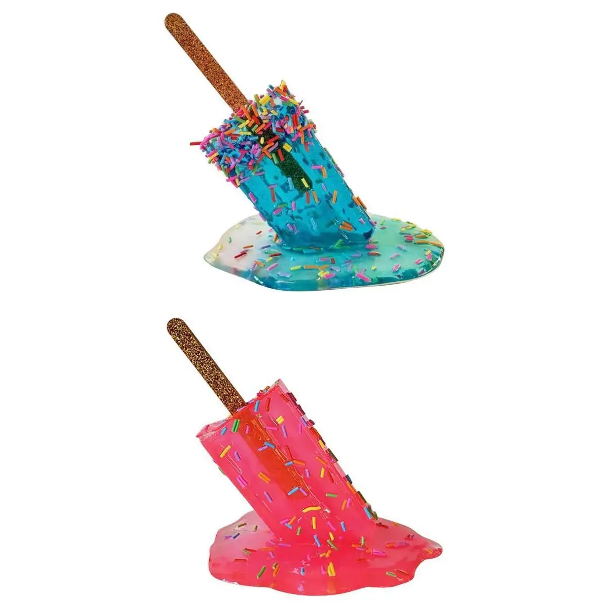 

2x Creative Melting Popsicle Sculpture Ornaments Cafe Decoration Gift