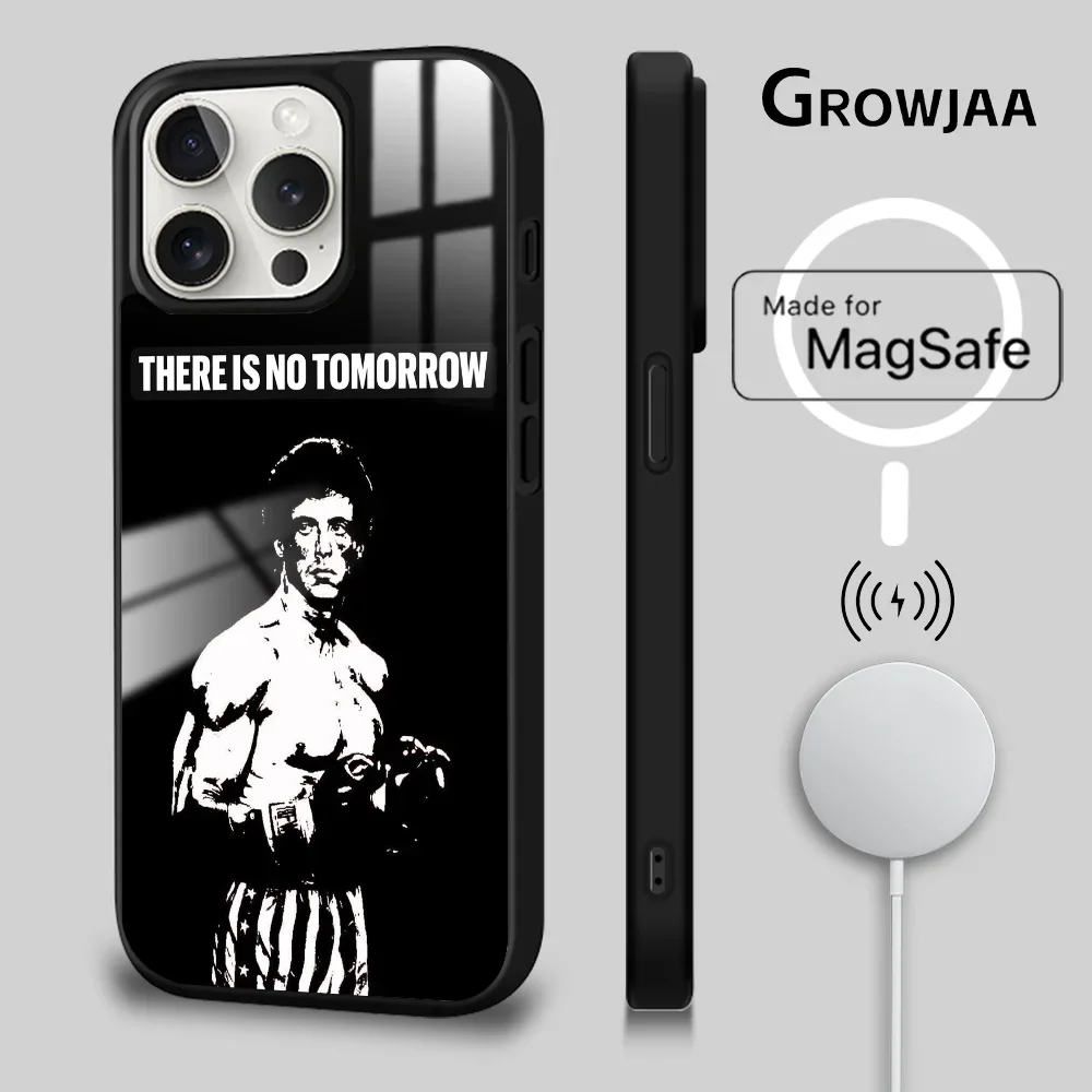 R-RockyS B-Balboa Phone Case For iPhone 16 15 14 13 12 11 Pro Max Plus Mini Magsafe Mirror Wireless Magnetic Cover