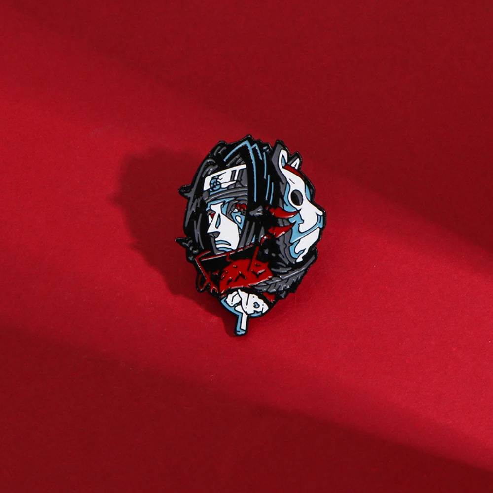 

Naruto Sharingan Uchiiha Itachii Badge Brooch ShippudenAnime Collect Surroundings Enamel Pin Cool Backpack Decoration Jewelry