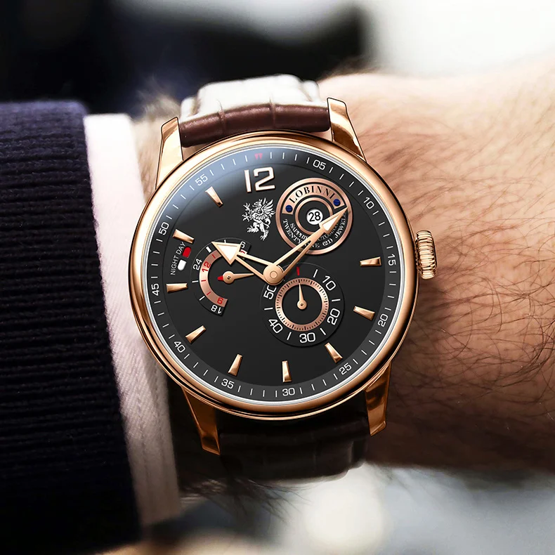 

LOBINNI Automatic Watch Luxury Men Mechanical Orologio da polso