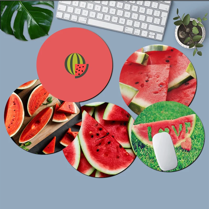 

Watermelon 22x22cm Round Kawaii Cartoon Anime Gaming Mouse Pad Keyboard Mouse Mats Deskpad Girls For PC Desk Pad