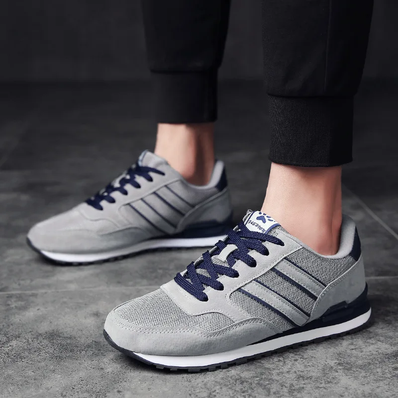 Mesh Breathable Sneakers Men Sport Running Shoes Women Light Athletic Shoe Leather Men Casual Flats Trail Walking Shoe Plus Size