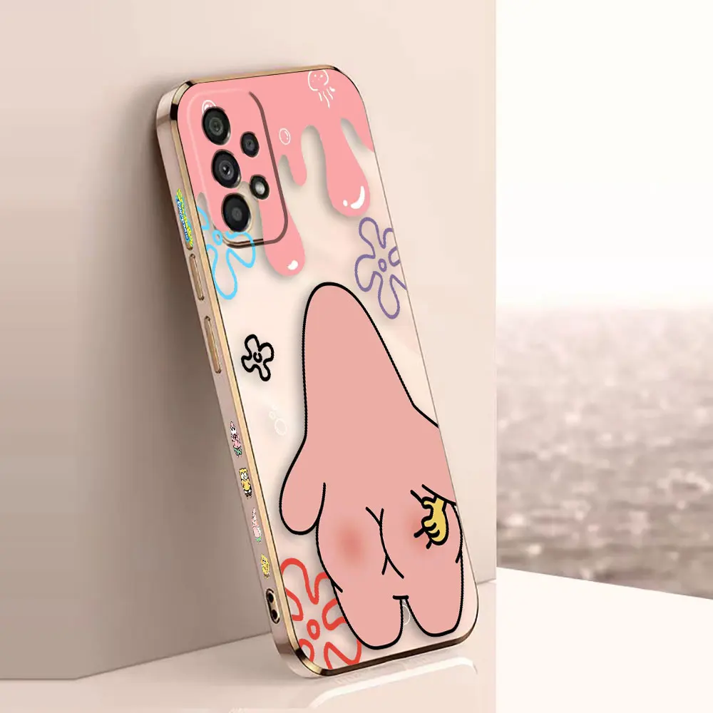 Гладкий Чехол для телефона Samsung A73 A72 A71 A54 A53 A52 A51 A33 A32 A23 A22 A13 A12 A34 A14 милый мультяшный