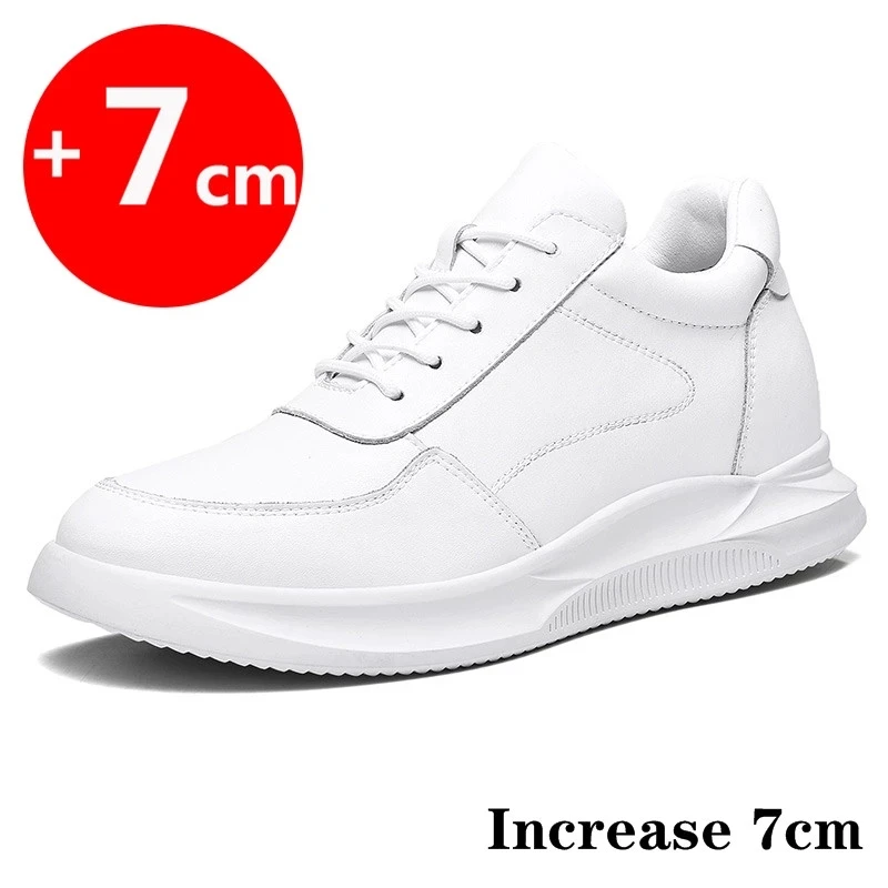 

Topvivi Man Sneakers Heightening Shoe Increase Shoes Leather Shoes Insoles 7CM Daily Life Height Increasing Shoes Elevator Shoes