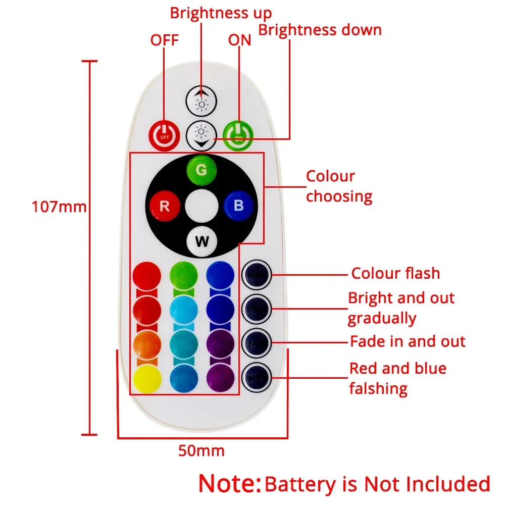 2X T10 RGB 5050 12SMD Автомобильная фотолампа постоянного тока 12 В с дистанционным