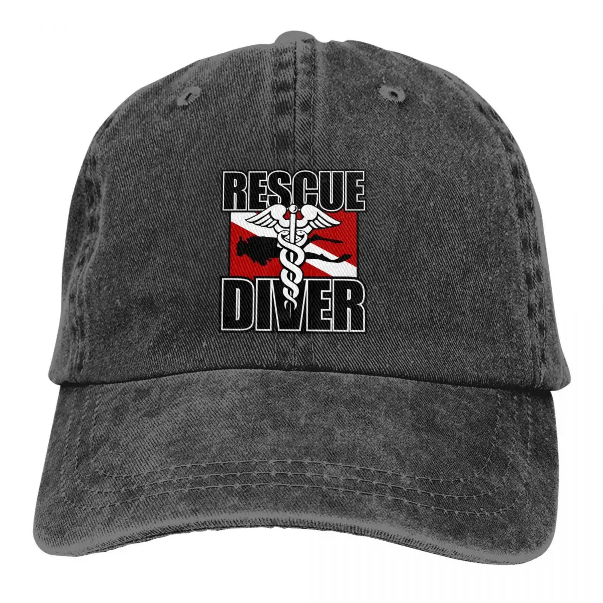 

Rescue Diver Baseball Caps Peaked Cap Dive Scuba Diving Sun Shade Hats for Men