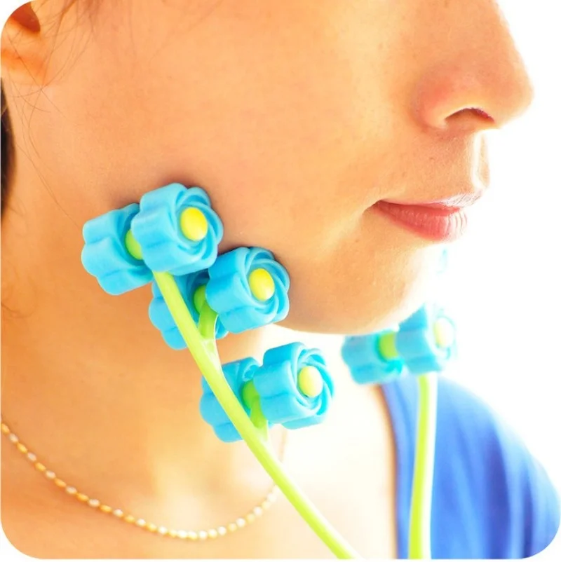 

Роликовый массажер для лица, портативный, в форме цветка, против морщин