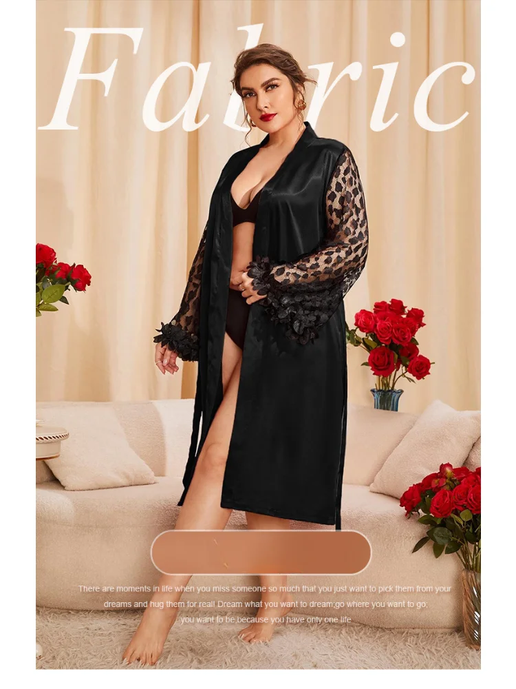 Pajamas women sexy lace pajamas in summer plus size loose fashion leisure nightgown plus size women clothing