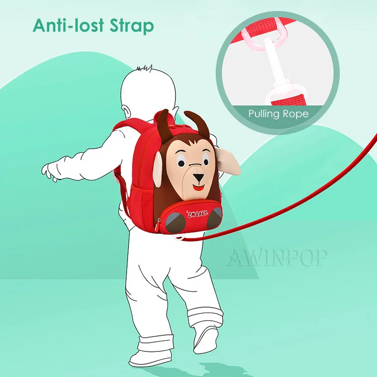 2022 Cartoon Lion King School Bags for Boys1-3-6 Years Old Kindergarten Anti-lost 3D Monkey Backpacks Kids Girl Mochila Infantil