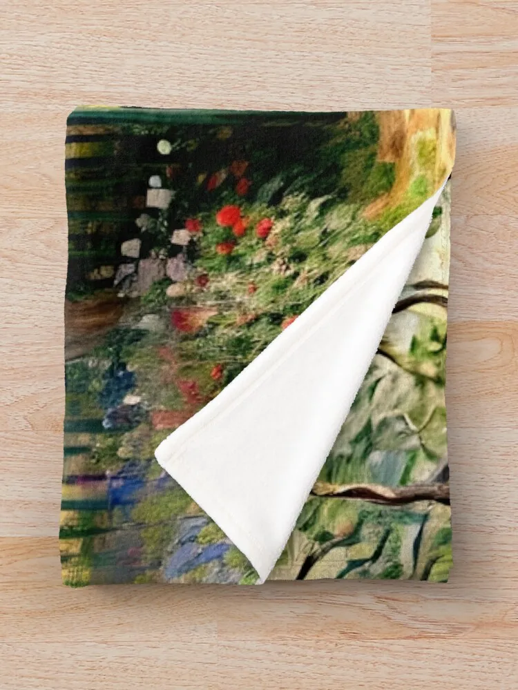 The Garden Gate at Vétheuil (2) — Плюшевое и пригласительное одеяло винтажные одеяла для