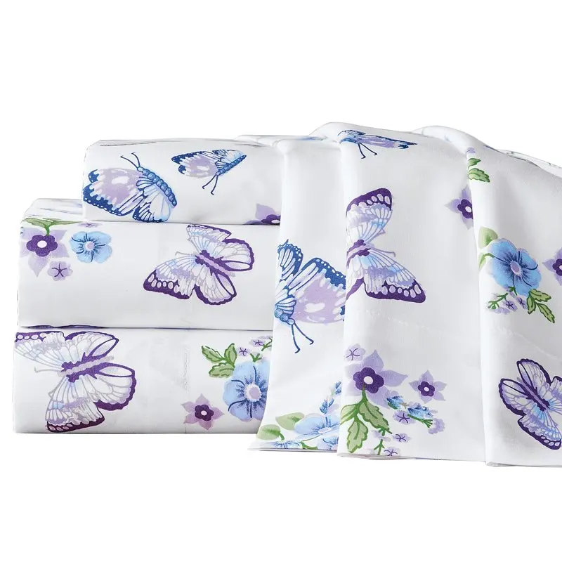

Комплект постельного белья синего и фиолетового цвета с принтом бабочки-домашний декор для спальни-машинная стирка, Полиэстер-на выбор дво...