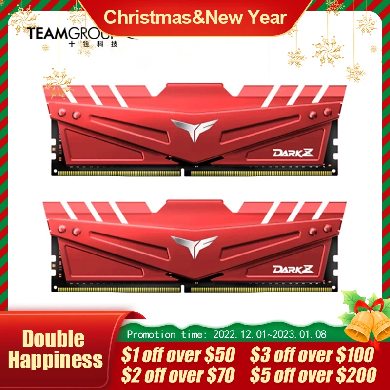 Модуль памяти для настольного ПК TEAMGROUP DDR4 Dram T-Force Dark Z 16 Гб (2x8 ГБ) 3600 МГц (PC4-28800) CL18 288