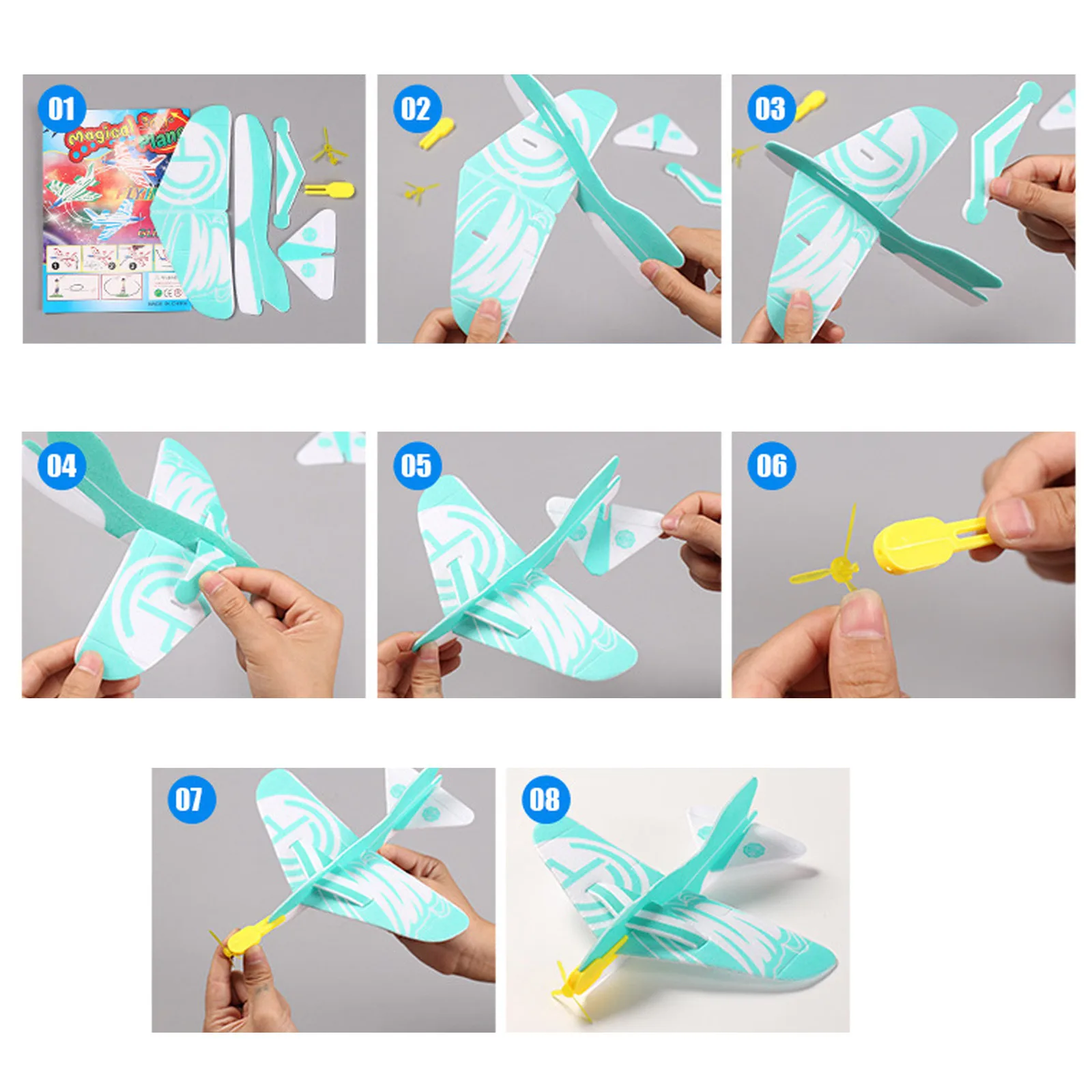 Планер детский ручной работы светильник легкий инерционный пузырьковый самолет