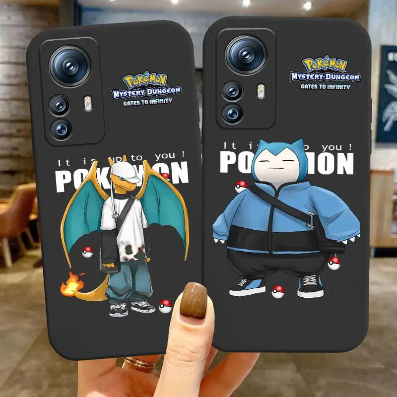 

Pokemon Dragonite Snorlax Art Phone Case For Xiaomi Mi 13 12T 12S 12X 12 11 11T 11i 10T 10 9 8 Pro Lite Ultra 5G Black Cover