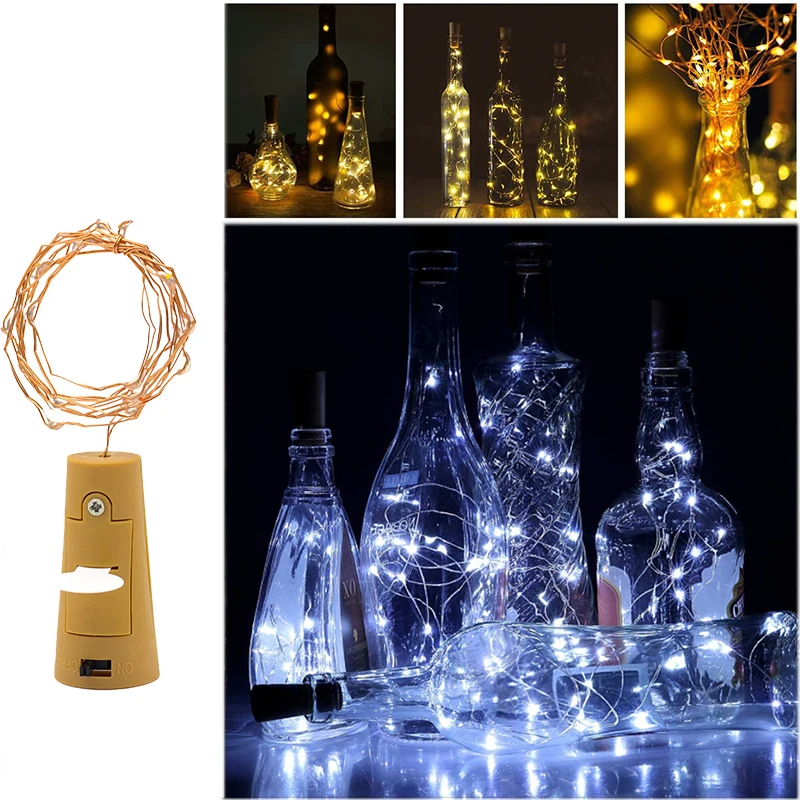 

Wine Bottle Lights String with Stopper Cork 20 LED Fairy Light Battery Operated Lights for Parties Wedding Decoration Home