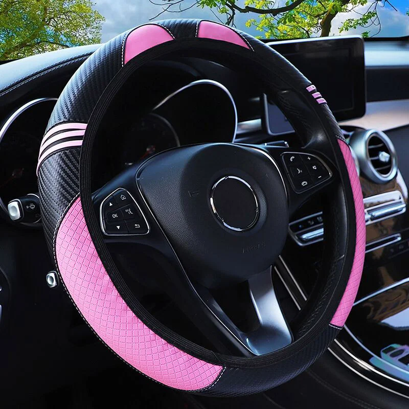 

Car Steering Wheel Cover PU Leather Little Monster Without Inner Ring Elastic Band Steering Wheel Car Interior Accessories