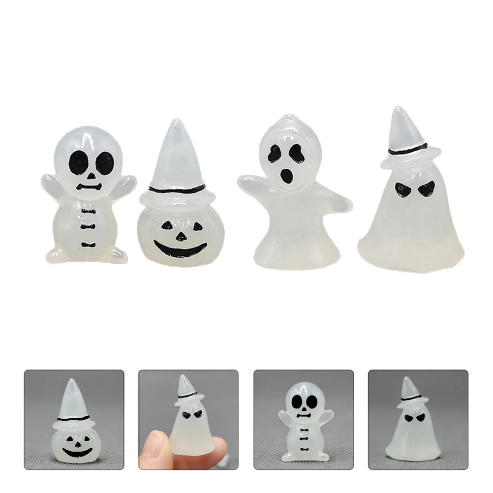 

Ghost Decorpumpkin Miniature Ornament Luminous Figurines Darkdecoration Glow The Accessories Mini Garden Festival Figurine