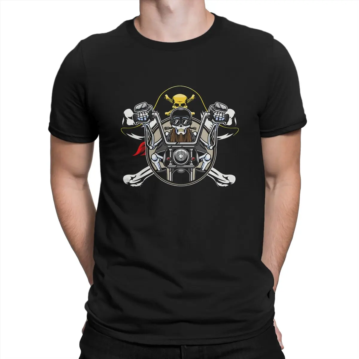 

Hipster Pirates Hunting Rider T-Shirts for Men Crewneck Pure Cotton T Shirt Monkey Island Game Short Sleeve Tee Shirt Printed