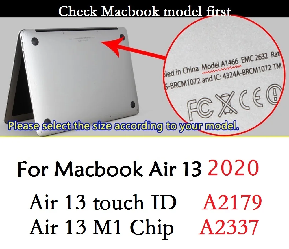 Прозрачный чехол из ПВХ для Macbook Air 13 2020 M1 Chip A2337/A2179 ноутбука жесткий защитный -