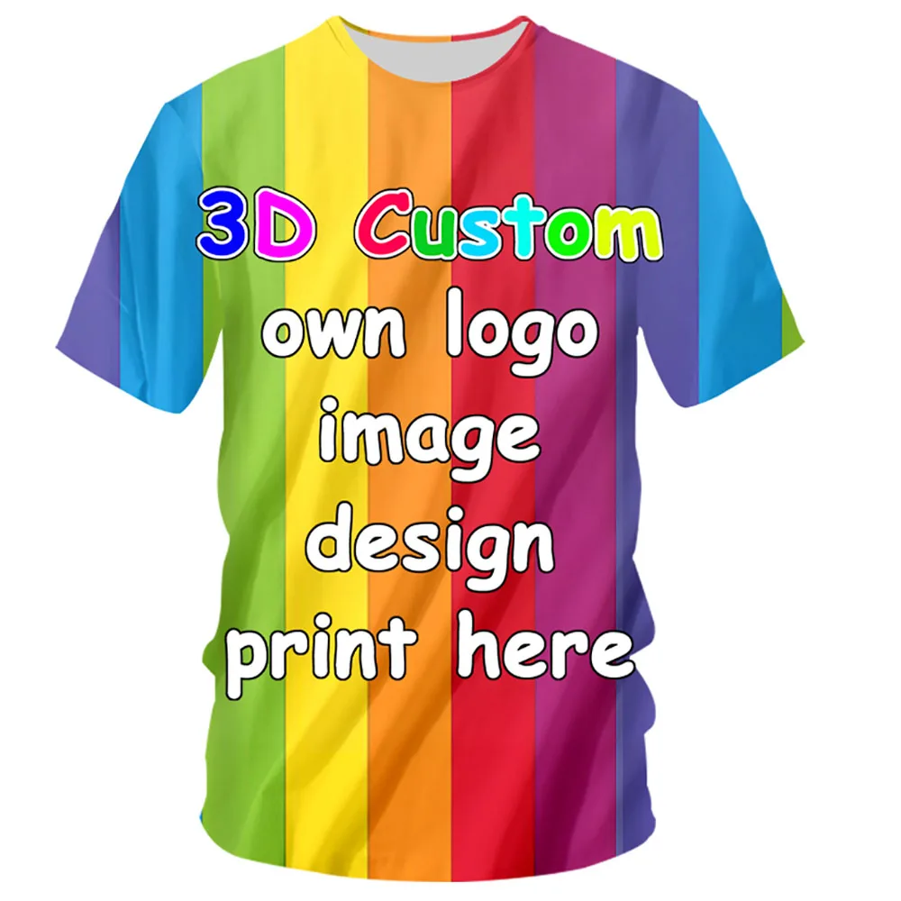 

Summer 3D Fashion Novel Diy Custom Design Your Own Style Print Men's T-shirt Hip Hop Unisex Authentic Oversized T-shirt Clothing