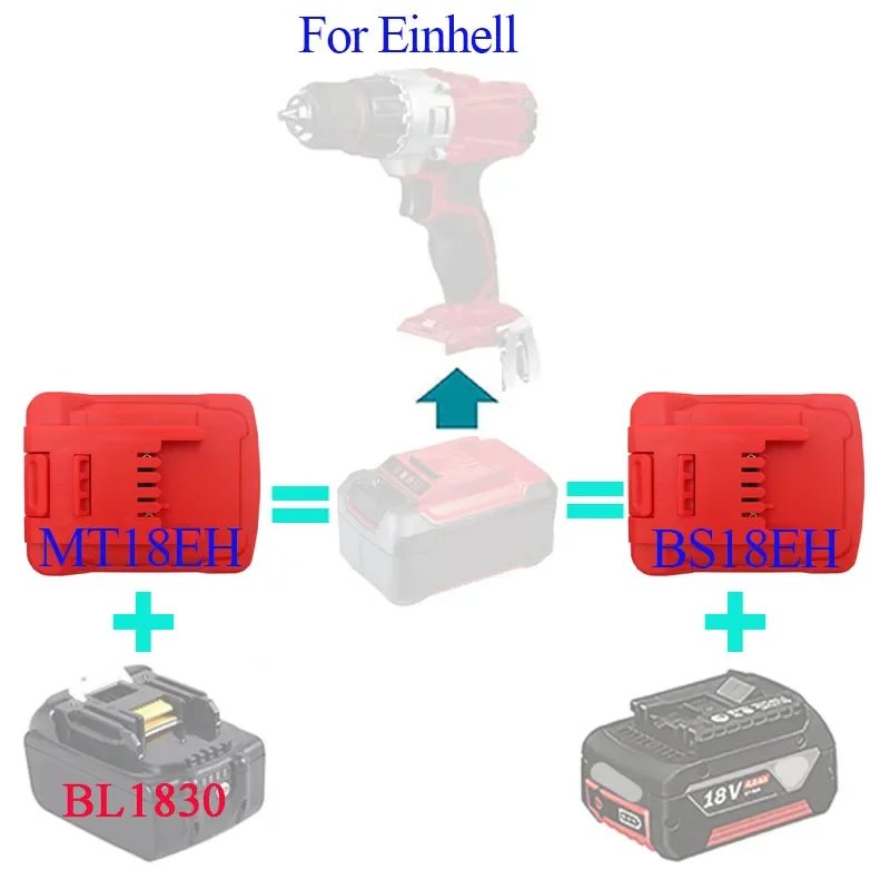 Переходник MT18EH BS18EH для Makita BL1830 Bosch BAT618 литий-ионный аккумулятор Einhell Ozito 18 в
