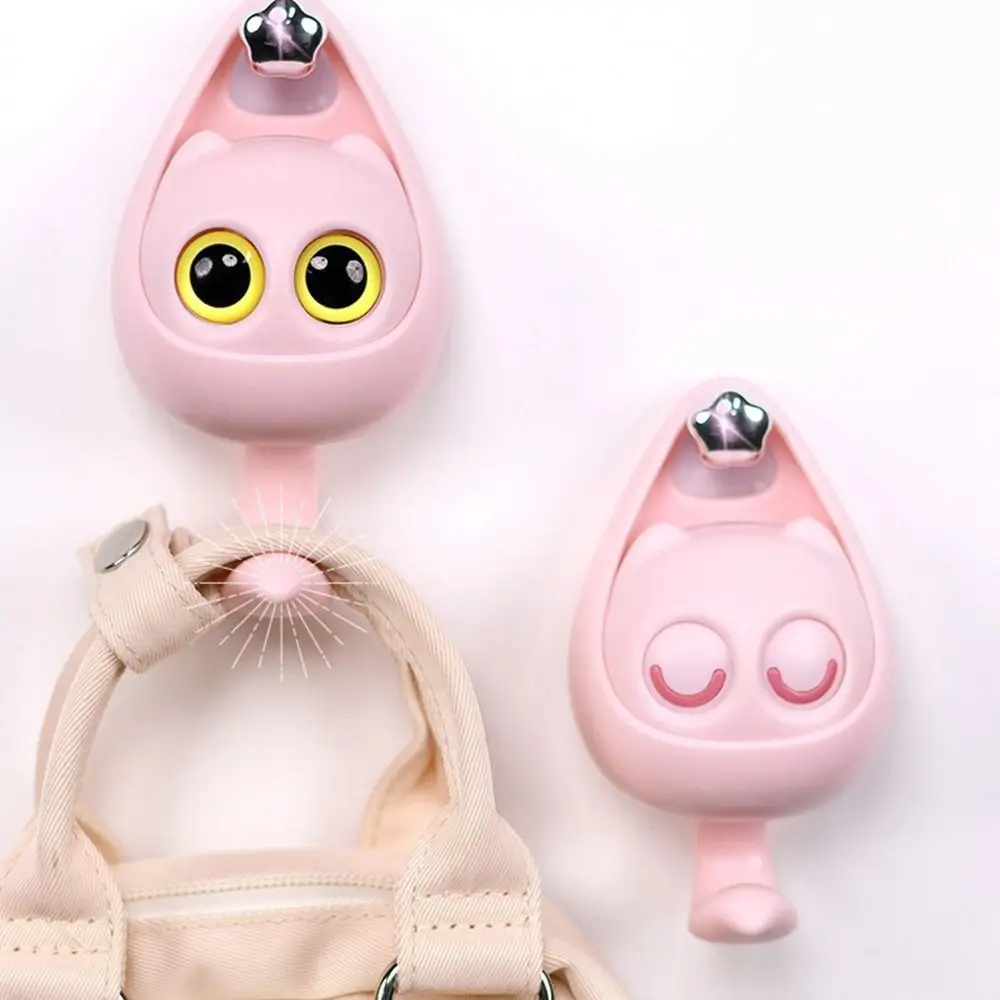 

1PCS Creative Blink Cat Hook Cute Seamless Dormitory Bedroom Door Hangers Hooks Key Umbrella Towel Cap Coat Rack Wall Decoration