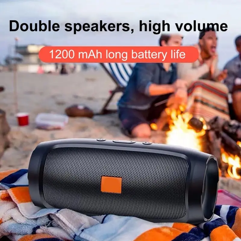 Portable Bluetooth Speaker Column Stereo HiFi Heavy Bass Wireless Soundbar Subwoof Loudspeaker Supports AUX TF Card FM Radio