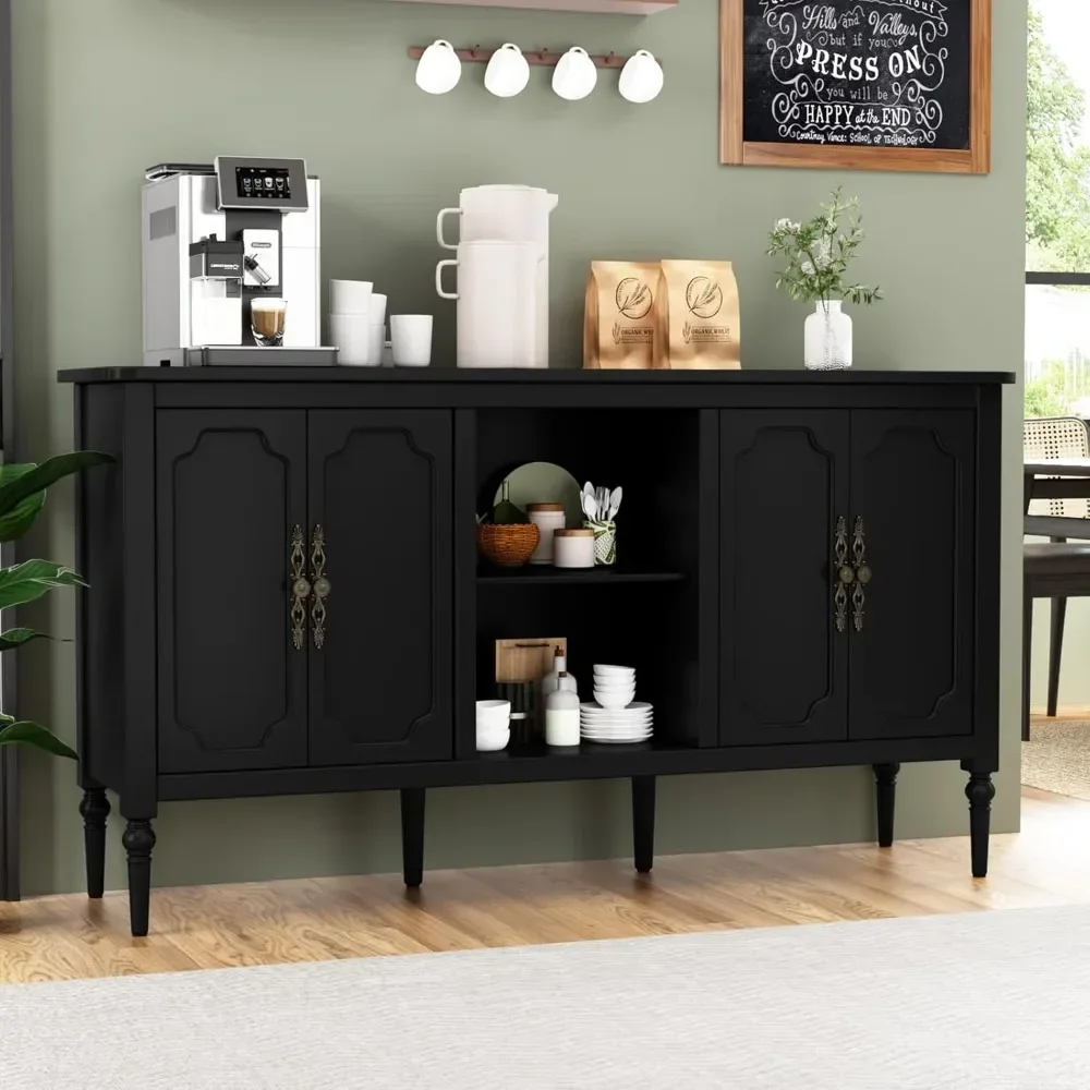 59-дюймовый шкаф для хранения кладовой с 4 дверцами кухонный полкой