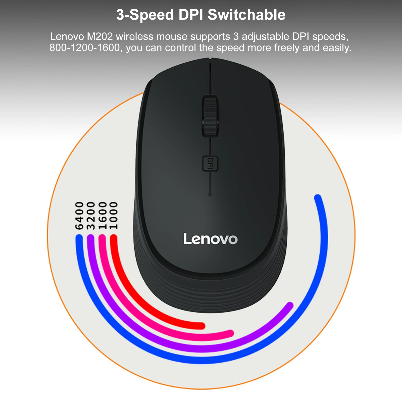 Беспроводная оптическая мышь Lenovo M202 2 4 ГГц с USB-приемником | Компьютеры и офис