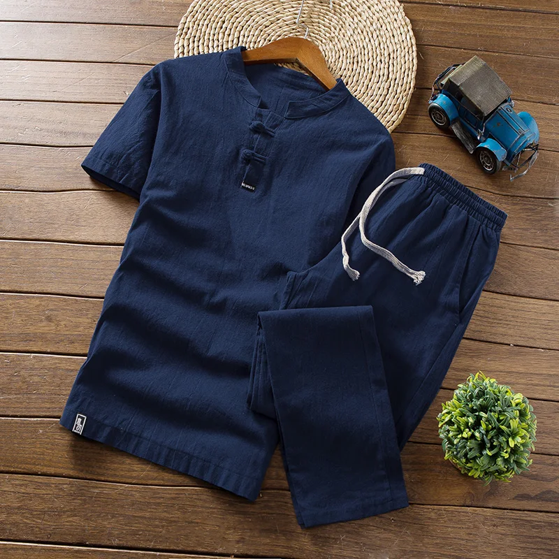 Мужской комплект из футболки с коротким рукавом и брюк до щиколотки - купить по