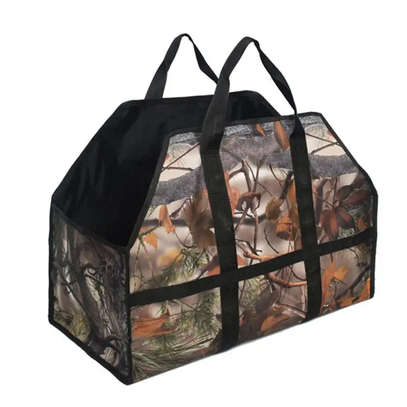 

Camouflage Logging Storage Holder Carrier Canvas Firewood Bag Durable Fire Wood Tote Outdoor Portable Organizer Camping Supplies