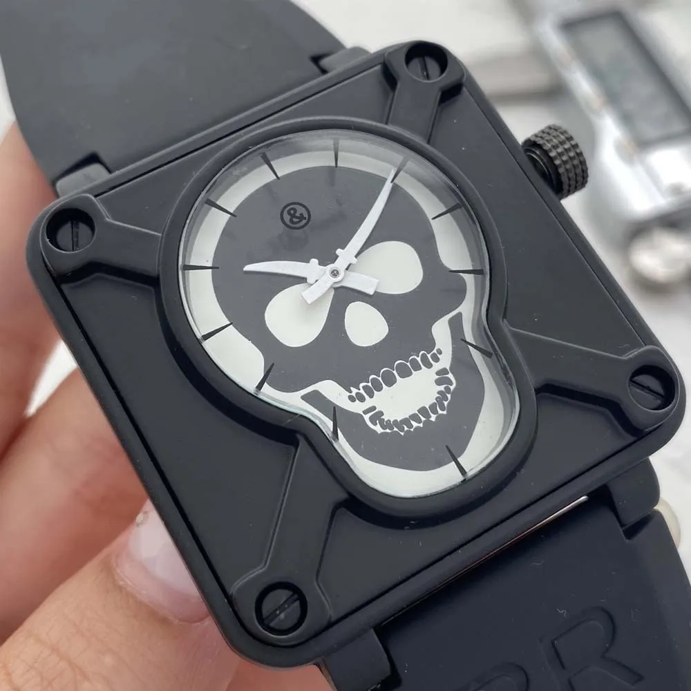 

New BR Original Brand Watches For Mens Top Quality Simple Square Automatic Mechanical Watch Business Waterproof Sports AAA Clock