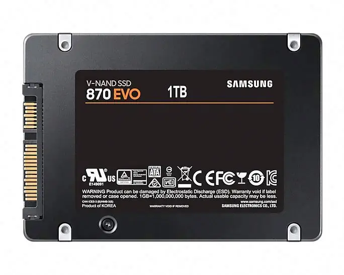 Твердотельный накопитель для SAMSUNG MZ-77E1T0B/CN 1 ТБ 870 EVO SATA 2 5 дюйма SSD V-NAND 3 бит MLC DDR4 SDRAM
