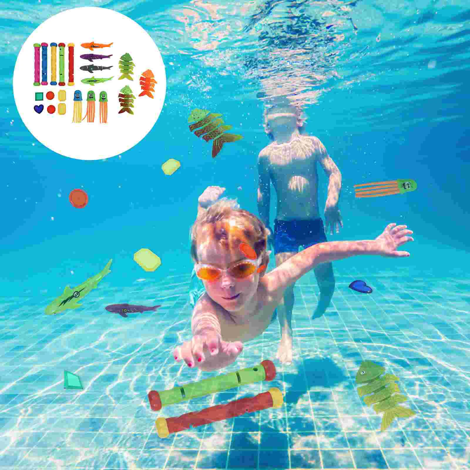 

21pcs Kids Summer Swimming Diving Toys Child Underwater Swimming Pool