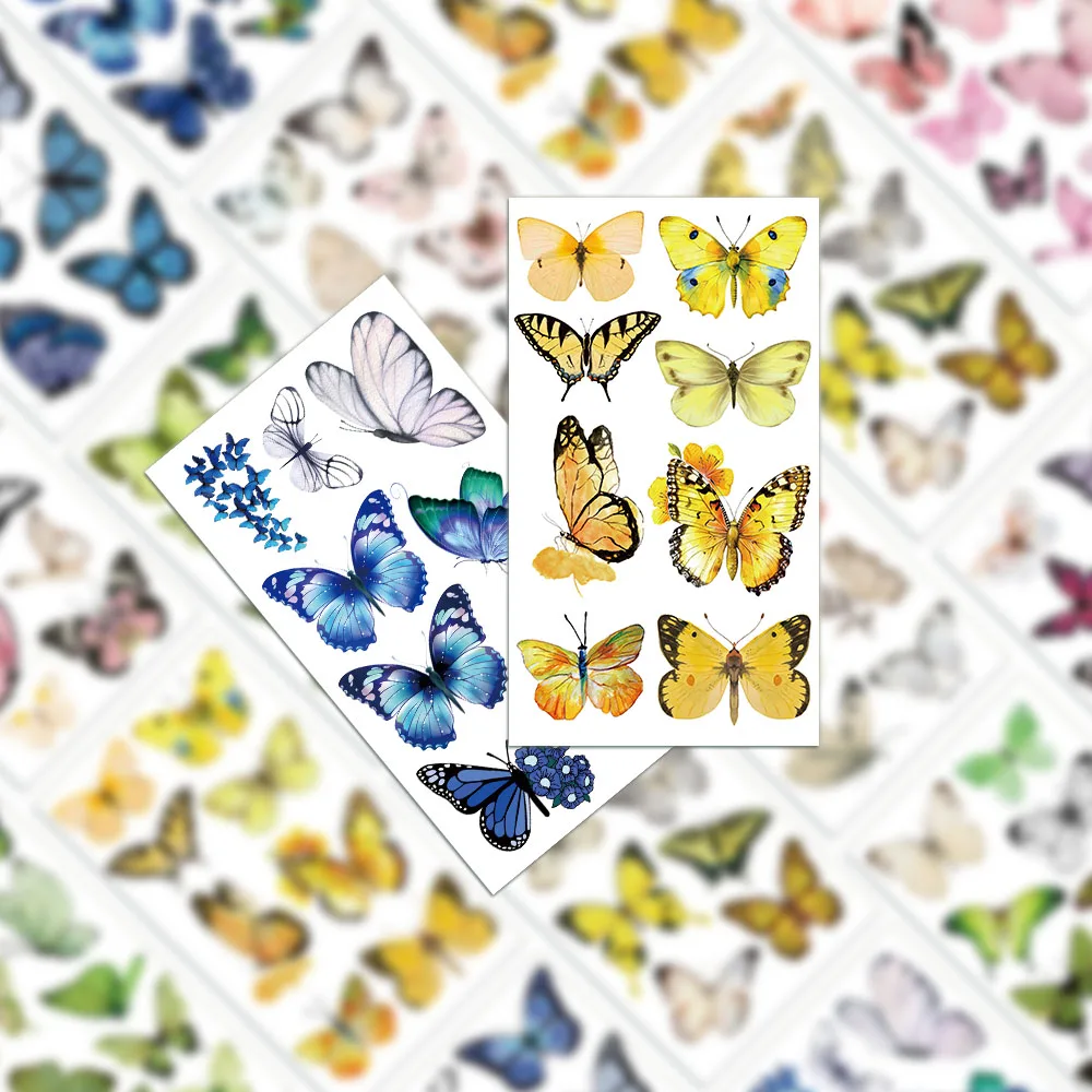 10 шт. наклейки-бабочки для татуировок