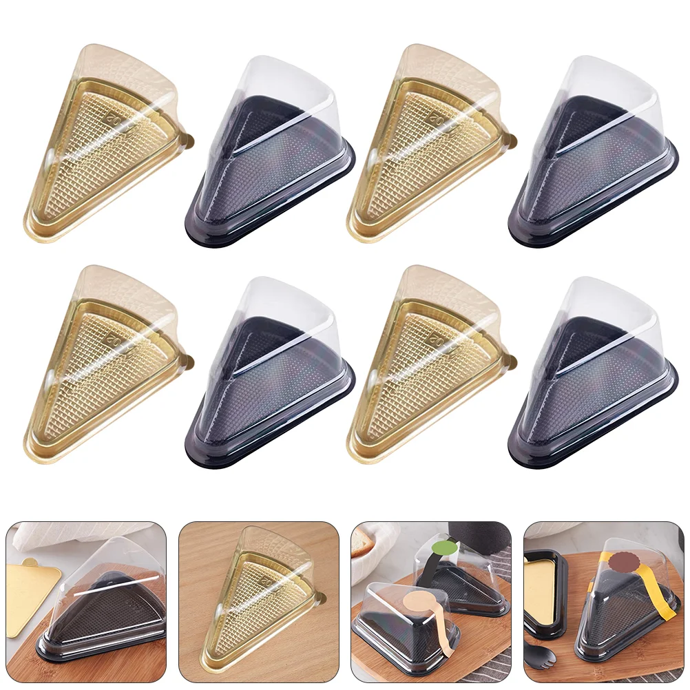 

40 Pcs Packing Box Triangular Cake Container Cheesecake Carrier Slice Containers Wedding Cover Plastic Cakes Cupcake