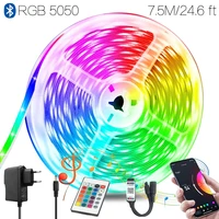 24 6 ft 7 5m diy 16color color changing luminaria luces led lights bluetooth smart rgb 5050 12v flexible lamp tape for chambre