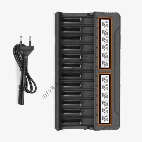 Портативное 12 -слот -зарядное устройство для AA 3A 18650 14500 и больше моделей батареи N7YA