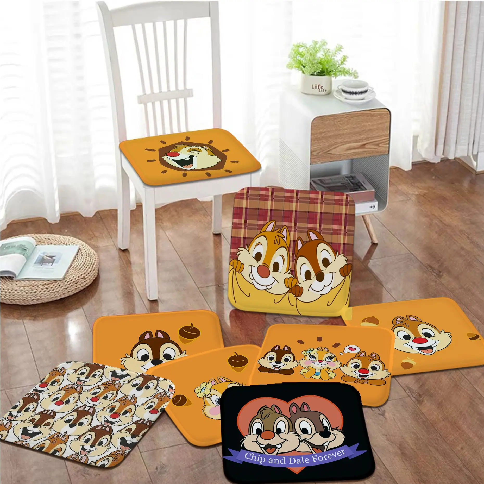 

Disney Chip And Dale Park Life Tie Rope Sofa Mat Dining Room Table Chair Cushions Unisex Fashion Anti-slip Seat Mat