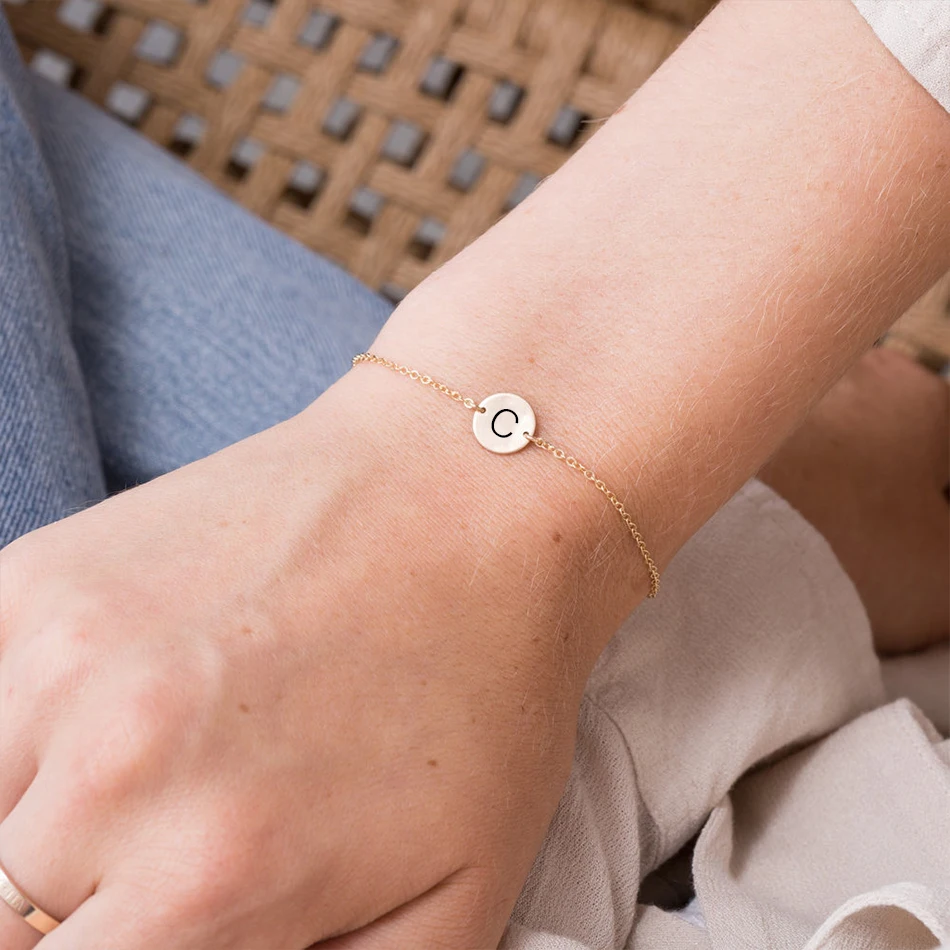 Orazio Custom Name Stainless Steel Bracelet 14k Gold Personalized Letter Wristband Italian Charm Jewelry Dropshipping Suppliers