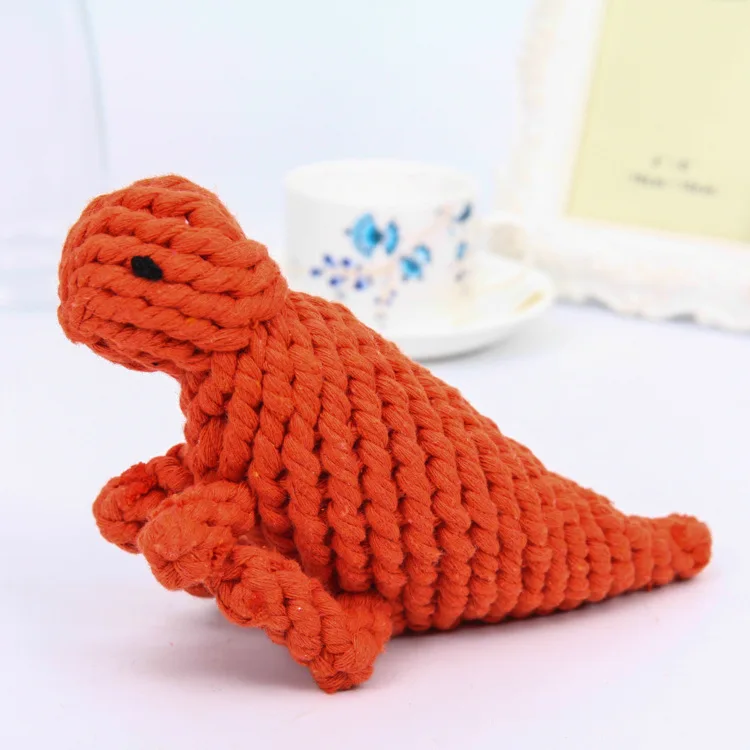 

Dog Toy Manufacturers Wholesale Pet Cotton Rope Toys Dinosaur Shaped Wear-resistant Dog Toys