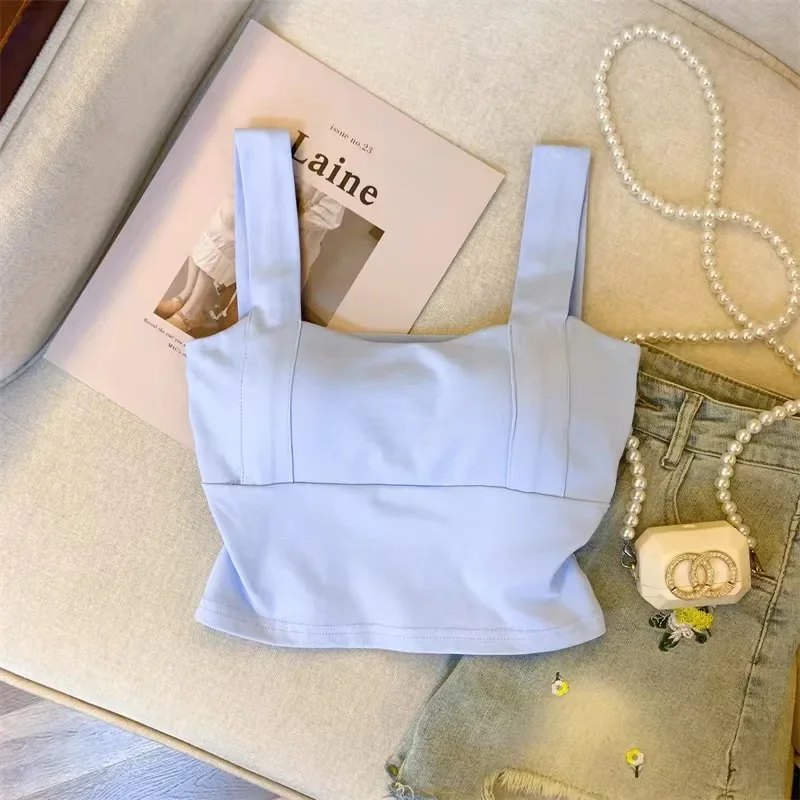 Внутренняя верхняя одежда укороченная майка женская летняя без бретелек с